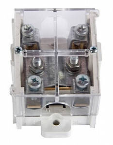 Клемна колодка магістральна 1х95 мм²/4х16 мм² з латунним контактом для DIN-рейки, біла, фото 1