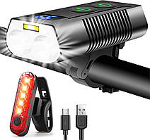 Набір велосипедних ліхтарів 3300 люмен Супер'яскравий, 5000 мА·год Супердовгий резервний перезаряджуваний велосипедний ліхтар спер