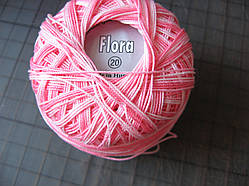 103. Пряжа бавовна, 25 грамів, рожевий меланж No20, 210 метрів