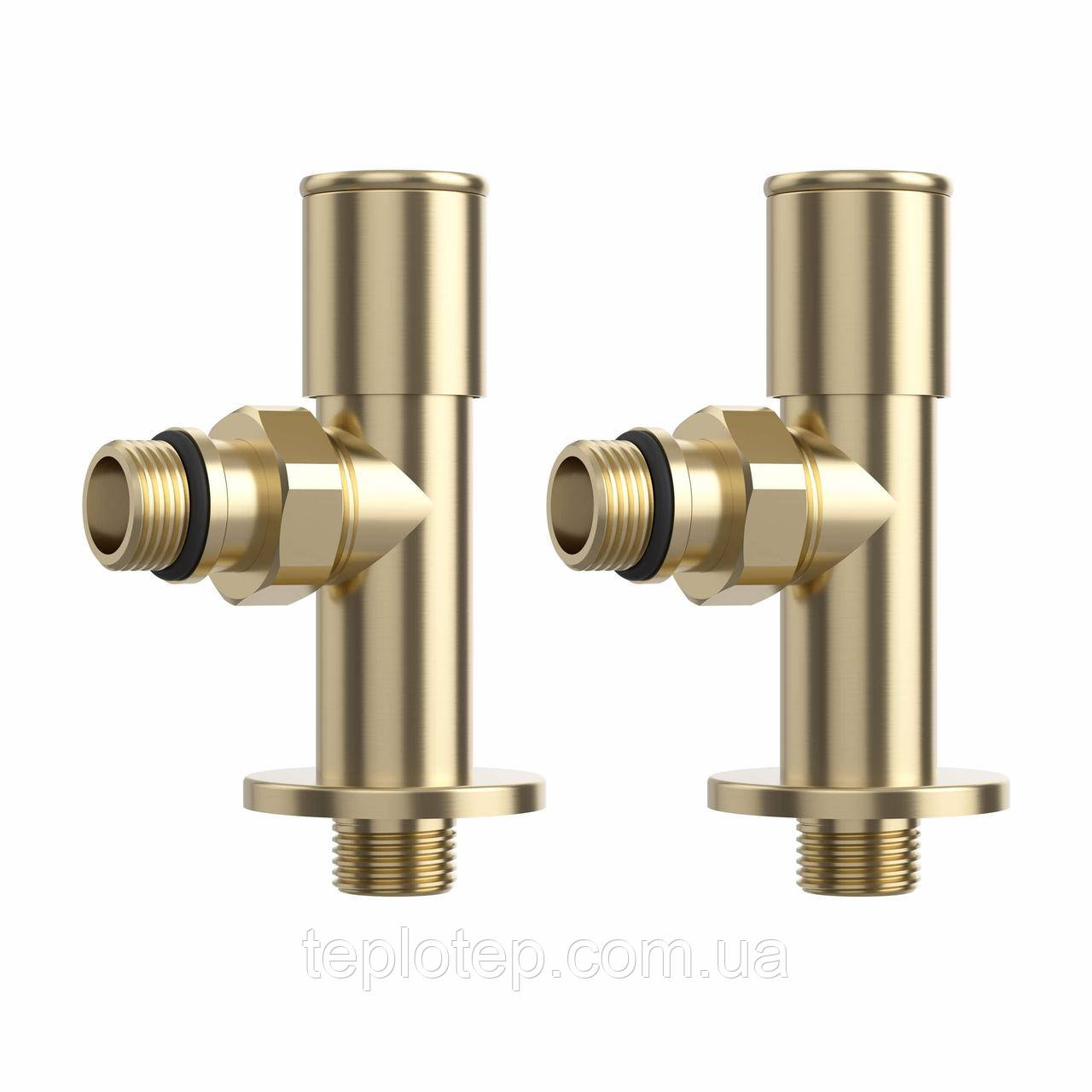 Крани подовжені Rastas для радіаторів та рушникосушок золоті, фото 1