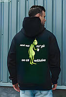 Модне чорне чоловіче оверсайз худі зі стильним дизайном