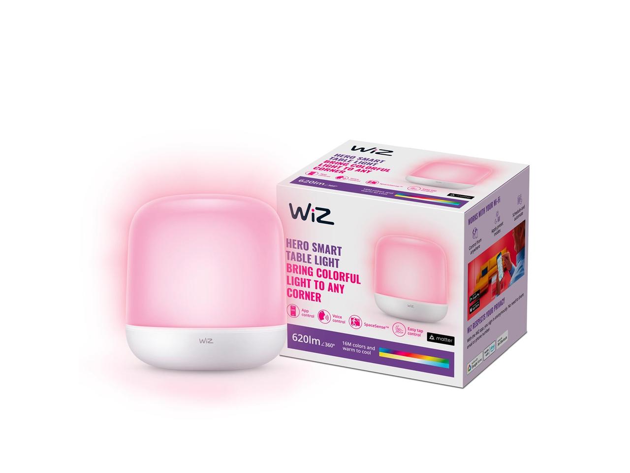 WiZ Hero Portable Table Lamp — портативна розумна настільна лампа з RGB підсвіткою, 620 люменів, 16 млн кольорів, фото 1