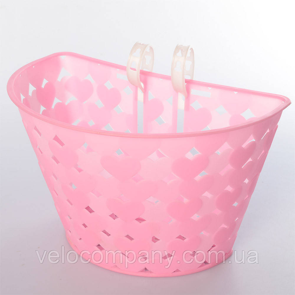 Кошик AS1902 універсальний на дитячий велосипед, пластик, рожевий, фото 1
