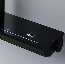 Душовий гарнітур REA PEDRO BLACK з термостатом і виливом, фото 2