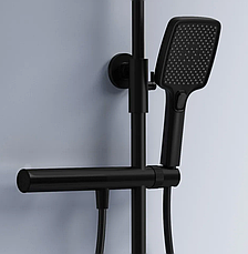 Душовий гарнітур REA PEDRO BLACK з термостатом і виливом, фото 5