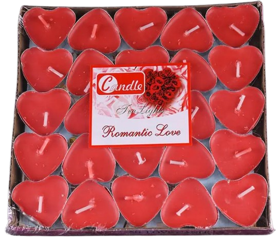 Набір із свічок у формі серця м'ятного кольору 50 шт/уп