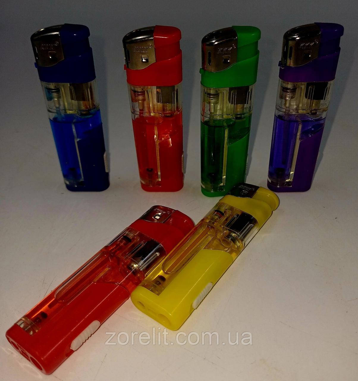Запальничка KKK п'єзо з ліхтариком прозора (50 шт), фото 1