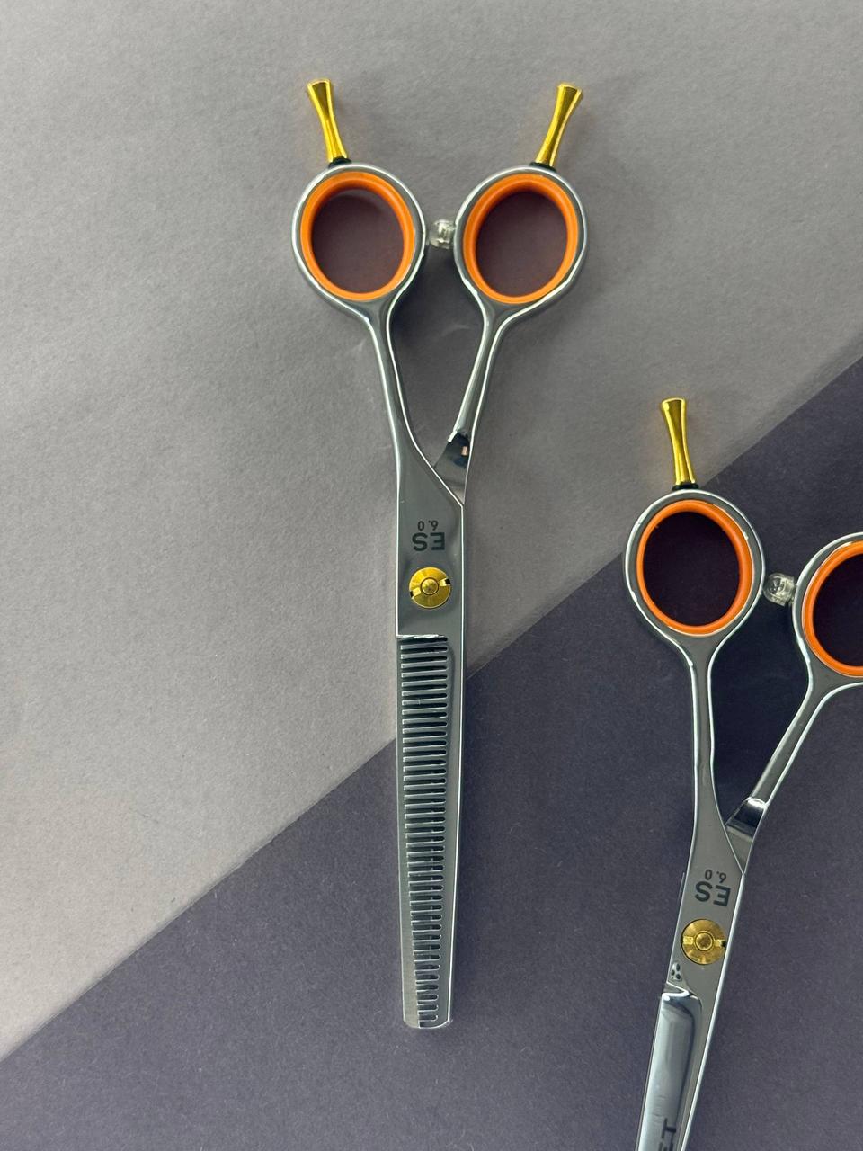 Філіровочні перукарські ножиці для стрижки волосся "Естет",  розмір 6.0