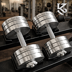 Гантелі набірні 2 по 28 кг металеві без покриття Kachai Zelezo Iron Pro