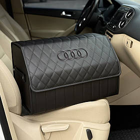 Преміум органайзер в багажник Audi Timeless, розмір M (50 см) з магнітною фіксацією кришки, сумка-органайзер з вишивкою логотипу