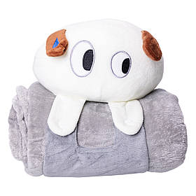 М'яка іграшка-плед Собачка 120×160 (см) 2 в 1 Сірий Colorful Home 5616-68G