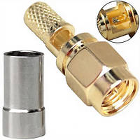 Штекер SMA-J з віконцем під пайку, обтискний (RG-58), латунь