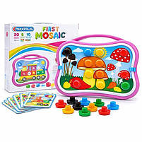 Мозаїка дитяча Maximus «Перша» — розвивальний набір 30 фішок (6 кольорів) з 10 картинками, у валізці, 32×26×5 см, фото 2