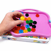 Мозаїка дитяча Maximus «Перша» — розвивальний набір 30 фішок (6 кольорів) з 10 картинками, у валізці, 32×26×5 см, фото 7