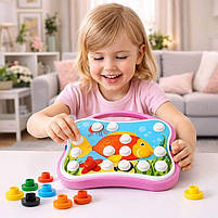 Мозаїка дитяча Maximus «Перша» — розвивальний набір 30 фішок (6 кольорів) з 10 картинками, у валізці, 32×26×5 см, фото 3