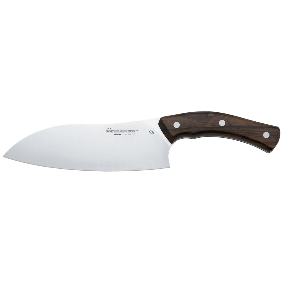 Ніж кухонний Due Cigni Santoku 190 мм, вага 235 г, матеріал рукоятки Ziricote wood, фото 1