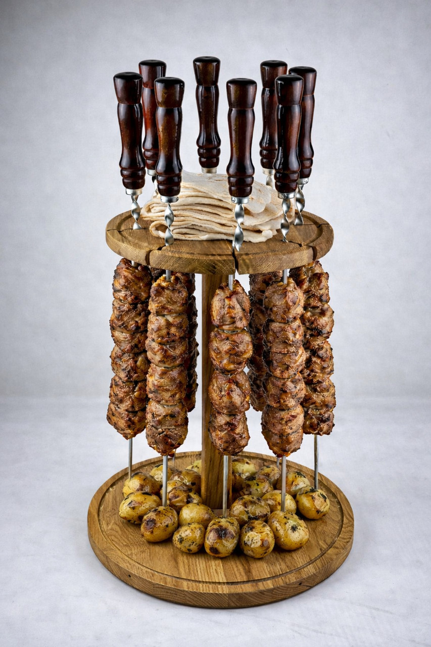 Дошка для подачі шашлику, піднос (на 8 шампурів), фото 1