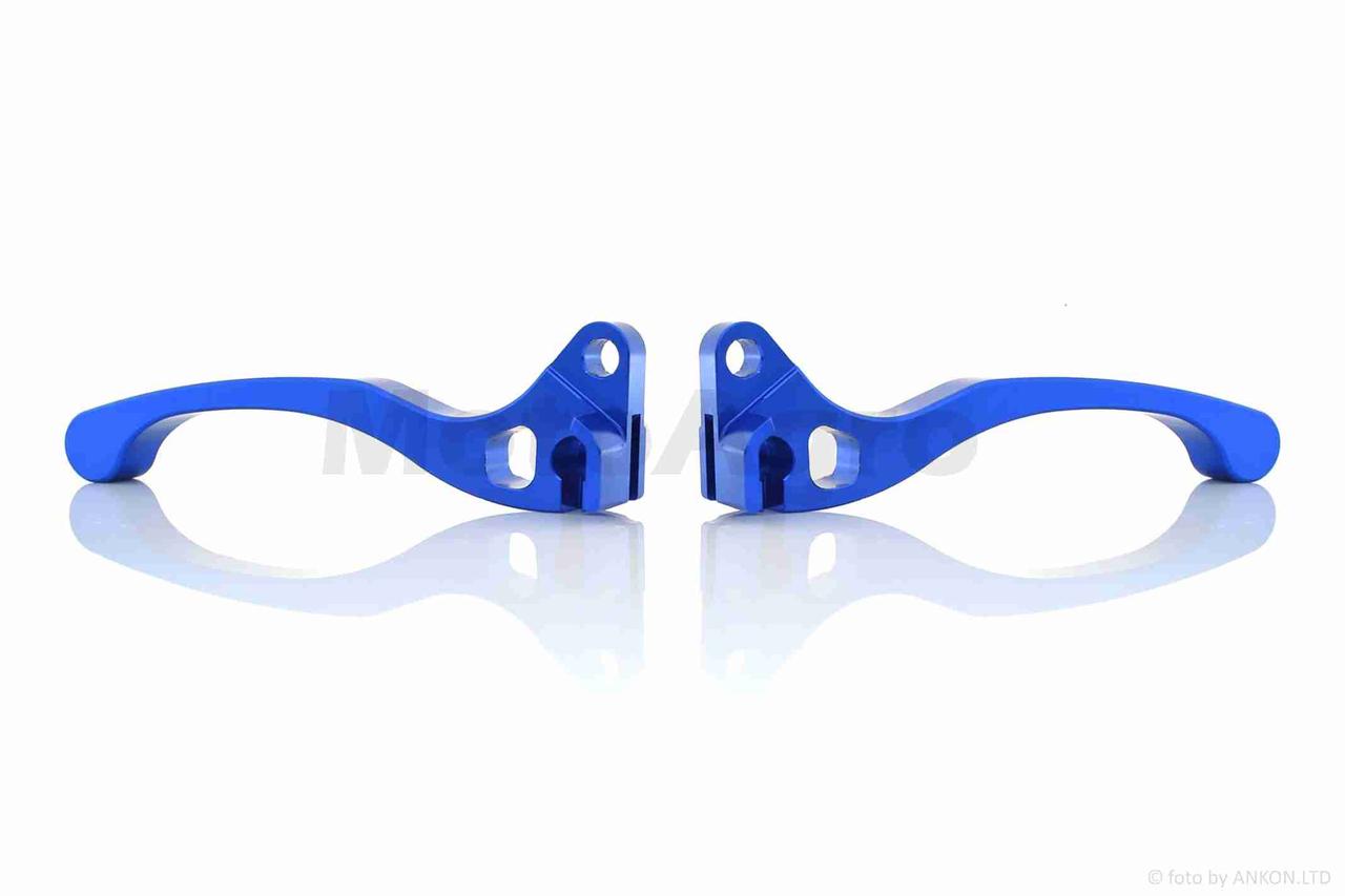 Важелі керма на скутер хонда діо барабан/барабан голі (CNC сині), фото 1