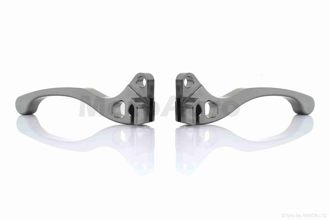 Важелі керма на скутер хонда діо барабан/барабан голі (CNC хром темний), фото 1