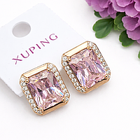 Сережки Xuping Jewelry довжина 1.4см ширина 1.1см медичне золото позолота 18К с1479