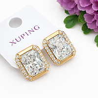 Сережки Xuping Jewelry довжина 1.4см ширина 1.1см медичне золото позолота 18К с1482