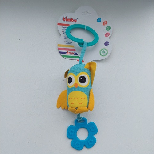 Брязкальце-підвіска м'яка Bimbo Совеня, мелодія вітру, прорізувач, в пакеті (C 55872), фото 1