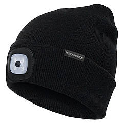 Шапка біні зі знімним ліхтариком чорна 21х23см (1Вт, 3 реж.раб., 120Лм, час раб.2-3ч) ROCKFORCE RF-444