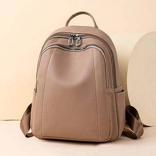 Женский рюкзак - сумка эко-кожа бежевый 1361