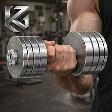 Гантелі набірні 2 по 30 кг металеві без покриття Kachai Zelezo Iron Pro, фото 2