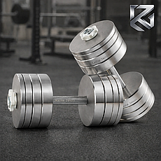 Гантелі набірні 2 по 30 кг металеві без покриття Kachai Zelezo Iron Pro, фото 5