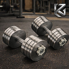Гантелі набірні 2 по 30 кг металеві без покриття Kachai Zelezo Iron Pro