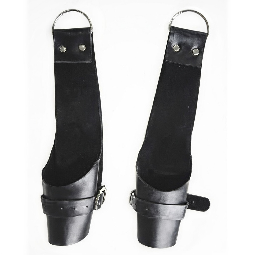 Манжети BDSM шкіряні чорні з металевими кільцями для фіксації та підвішування Penthouse, фото 1