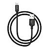 Кабель HOCO X14 USB to iP 2A, 1m, nylon, aluminum connectors, Black new, фото 4