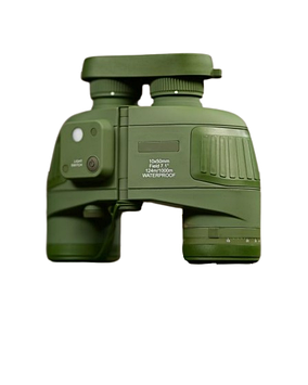 Бінокль LOSSO Premium ARMY 10×50 з дальномірною сіткою та компасом | Водостійкий військовий бінокль