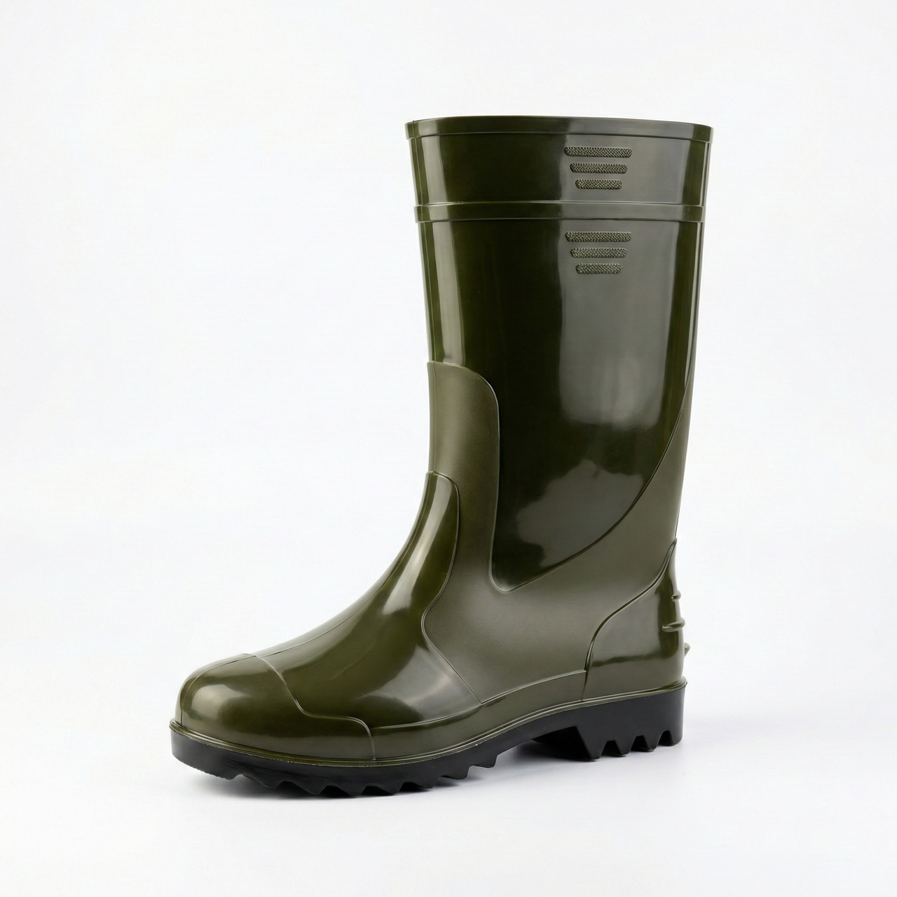 Чоботи гумові чоловічі (ПВХ) високі | Хакі, Для городу та рибалки, Розміри 41-47, фото 1