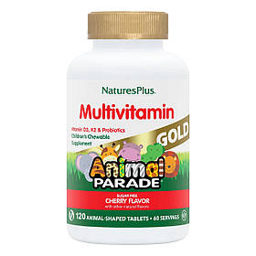 Мультивітаміни для Дітей, Смак Вишні, Animal Parade Gold, Natures Plus, 120 жувальних таблеток