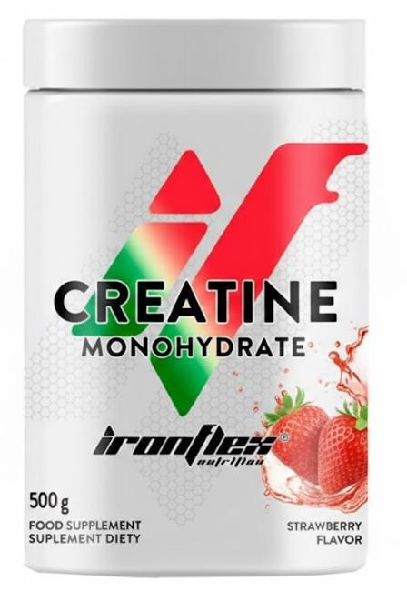 Креатин моногидрат IRON FLEX CREATINE 500 грам Смак : Strawberry, фото 1