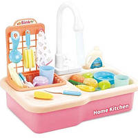 Дитяча мийка з водою Limo Toy WD-R24, 20 предметів, посуд, продукти
