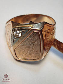 Золотий Перстень зі вставкою цирконій