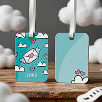 Бірка на День закоханих (50х70мм.) "Лист кохання"