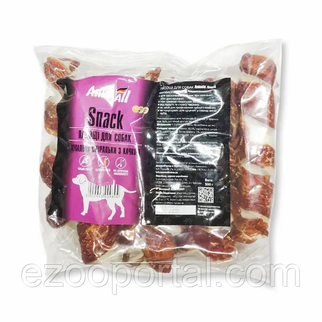 Ласощі AnimAll Snack жувальні спіральки з качкою для собак 500г, фото 1