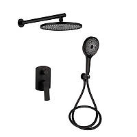 Душова система універсальна Qtap Slavonice прихованого монтажу на два споживача QTSLA113BLM45900 Black Matt