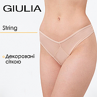 Жіночі труси-стрінги із сітки та вставкою з мікрофібри Giulia L5153S-M Труси стрінги M Beige-БЕЖЕВИЙ, Джулія