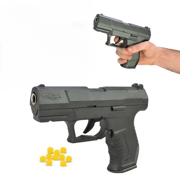 Страйкбольний металевий пістолет AirSoft Gun Walther, пластикові кульки, C23, фото 1