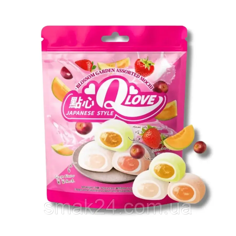 Моті (японське тістечко) фруктовий сад Qlove Boba Mochi Blossom Garden (8х15г) 120г Тайвань