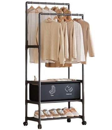 Підлогова подвійна вішалка для одягу та взуття YH9918-3A 150х56 см, фото 1