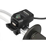 Зарядка USB 3А 36W для телефону на електровелосипед самокат 12V 24V 36V 48V 60V 72V кріплення на кермо, фото 7