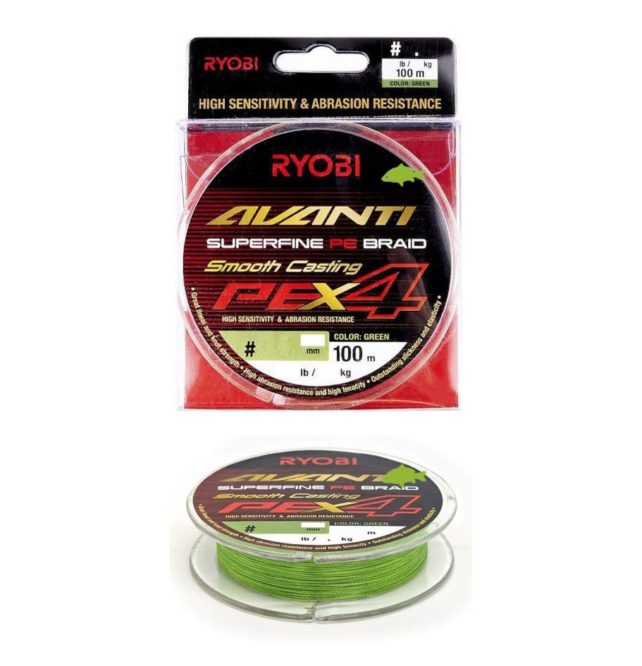 Шнур Ryobi Avanti X4 GR 100m #0.4/0.08мм 7.5lb/3.4kg (кол.:зелений), фото 1