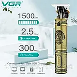 Тример, машинка для стрижки волосся і бороди VGR V 085 з насадками, акумуляторний, фото 5