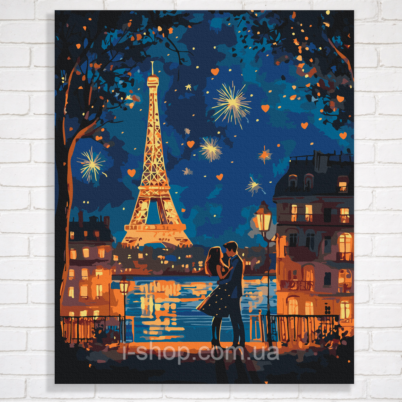 Картина за номерами фарбами для дорослих на дерев’яній основі 40x50 Любов у повітрі складна, фото 1